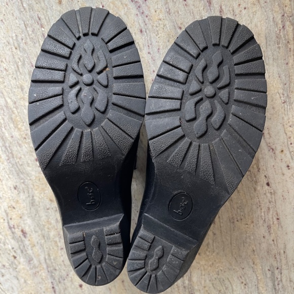 Black Leather Slip Ons with Heels - Picture 5 of 8